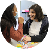 Teaching working with female student Teaching working with female student